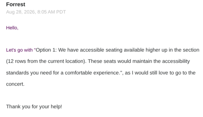 SG_EMAIL_3 - Forrest accepts Option 1 for ADA seating